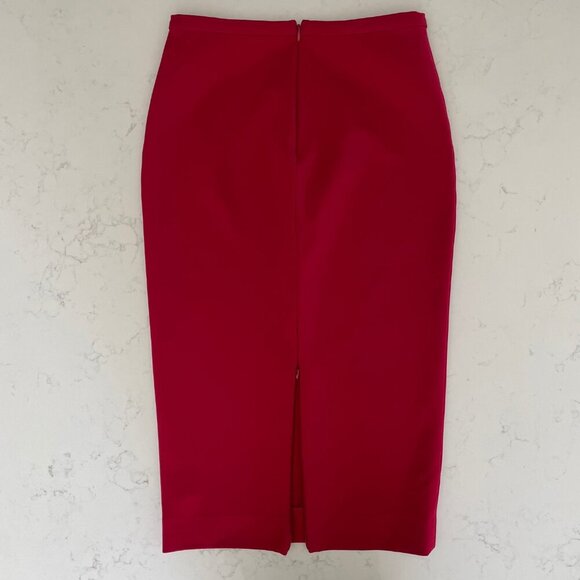 Diane von Furstenberg Samara Tailor JSY Designer Fitted Pencil Midi Skirt Red 4 - Picture 4 of 14
